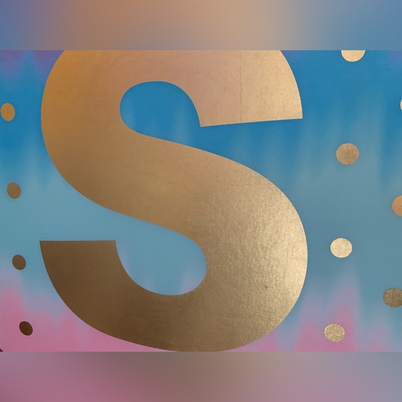 Justice Girls Padded Gold Dotted Ombre Memory Pin Board Golden Initial Letter S - Picture 6 of 15